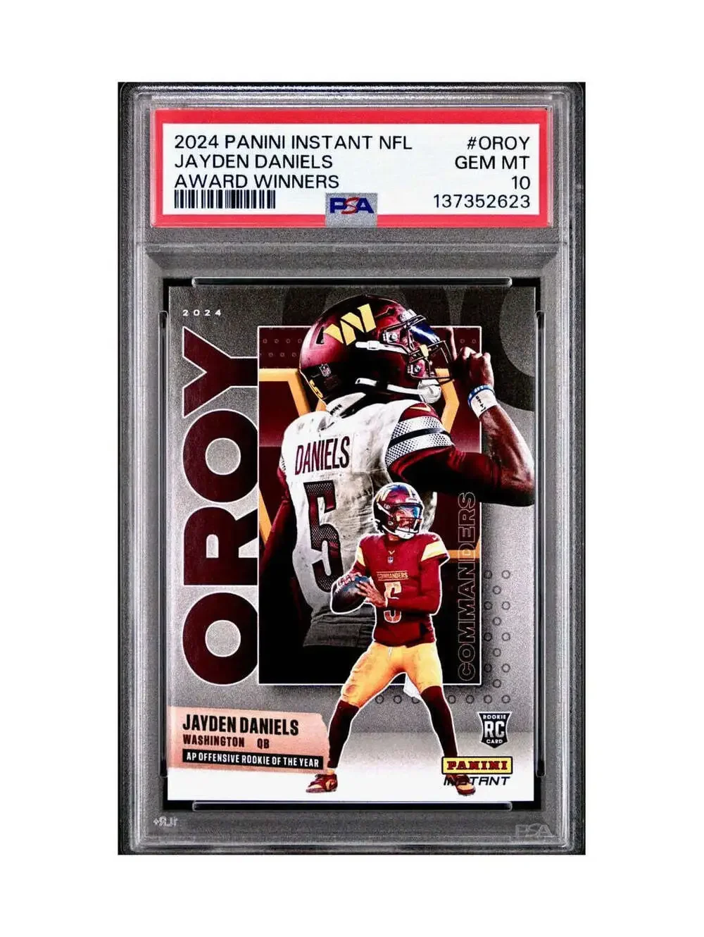 Jayden Daniels 2024 Panini NFL AP Offensive Rookie of the Year Commanders PSA 10